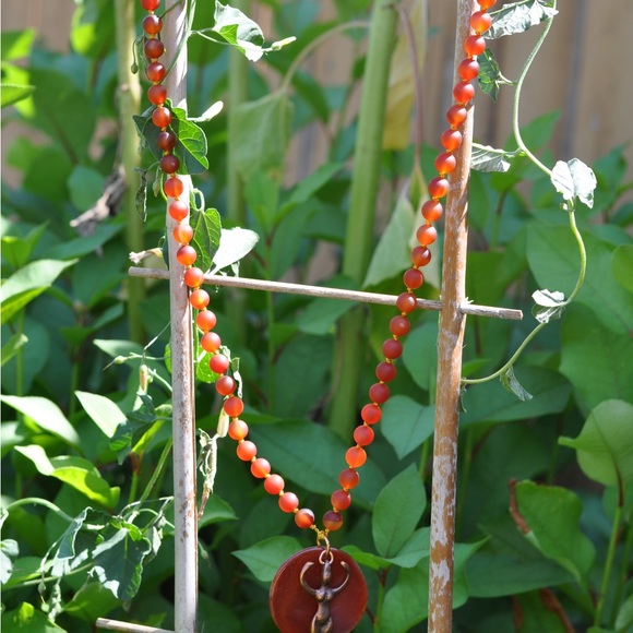 Goddess Carnelian Long Necklace - Picture 4 of 5